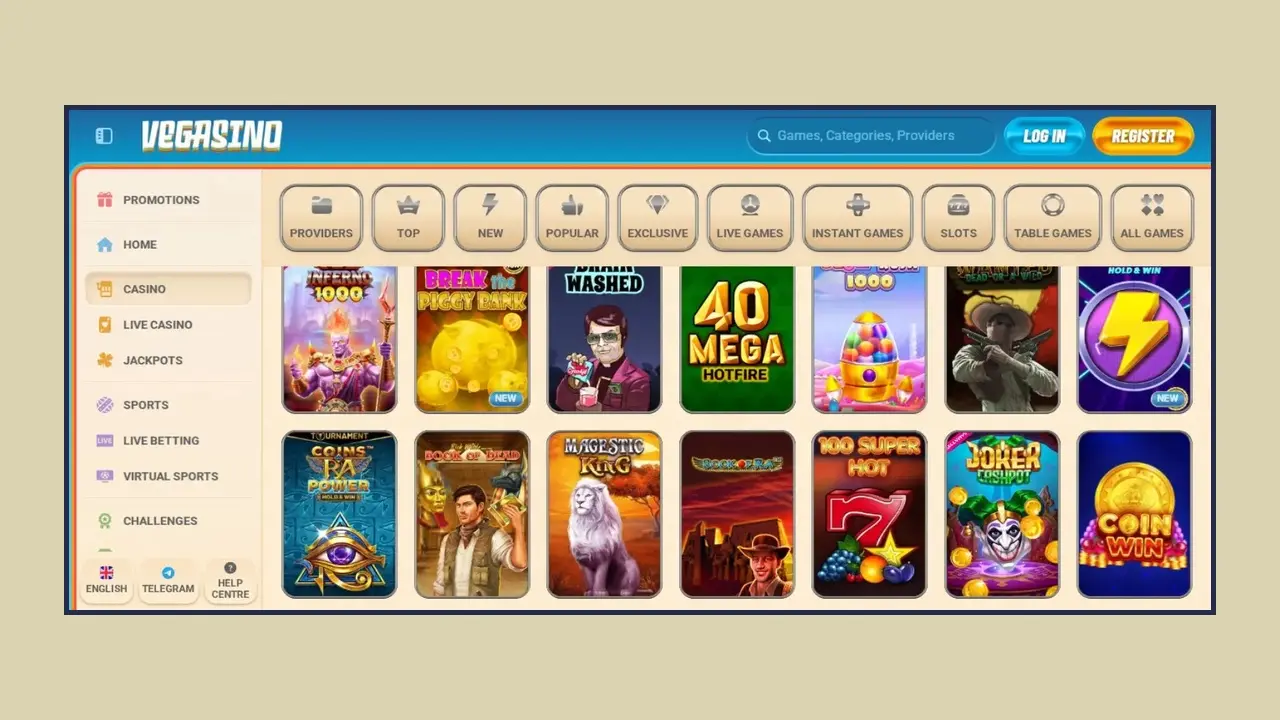 Wrażenia z gry w Vegasino Wrażenia z gry w Vegasino